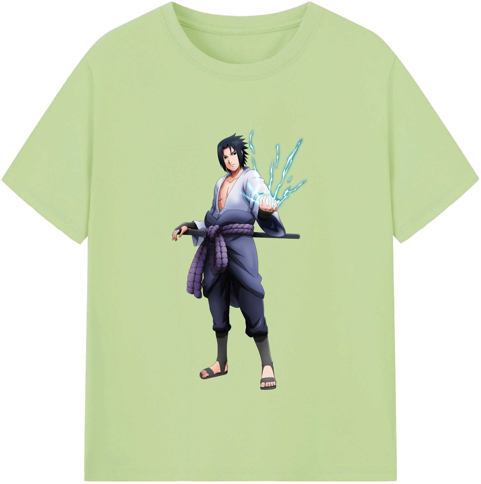 （画像用） NARUTO -ナルト- うちは サスケ Uchiha Sasuke 綿100％半袖Tシャツ（フロントプリント）